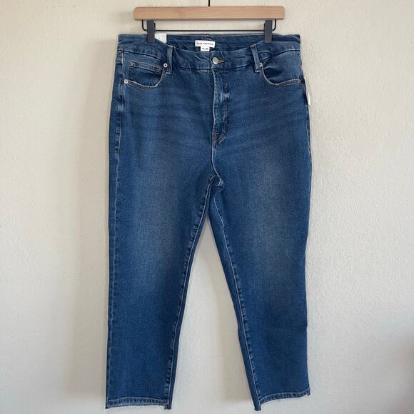 NEW Good American The Weekender Jeans Straight Leg Denim Indigo394 - Size 14/32 - Picture 4 of 9